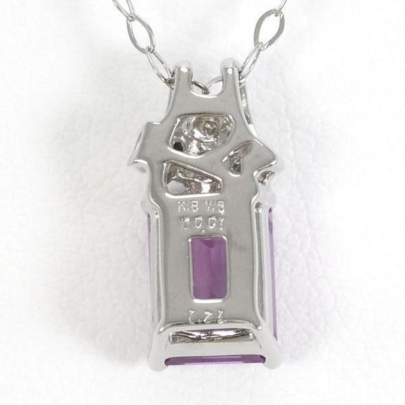 LuxUness K18 White Gold Garnet Necklace Metal Necklace in Pristine Condition - Picture 4 of 5